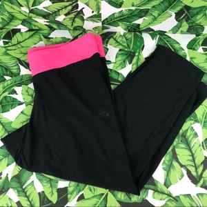 5 for $25 Adidas Pink Band Black Crop Leggings